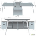 Рабочая станция Delta DL-108(3180х2400х750мм) Блэквуд Ячменный/Каркас белый/Опора белый AMF