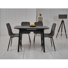 Керамический стол TM-87-1 айс грей  +  черный Vetro mebel