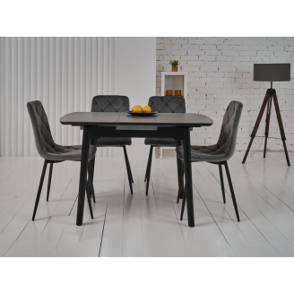 Керамический стол TM-87-1 айс грей  +  черный Vetro mebel