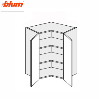 Кухонная секция Миллениум верхняя Угол В 90° 650х650/720 2дв Pro Blum ML-494W/9003 MiroMark