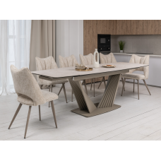 Керамический стол Феличе TML-1000 сахара  +  бежевый Vetro mebel