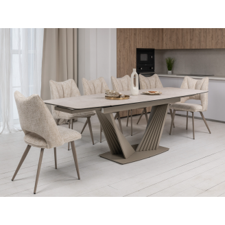 Керамический стол Феличе TML-1000 сахара  +  бежевый Vetro mebel