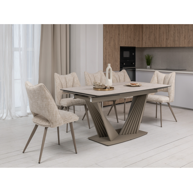 Керамический стол Феличе TML-1000 сахара  +  бежевый Vetro mebel