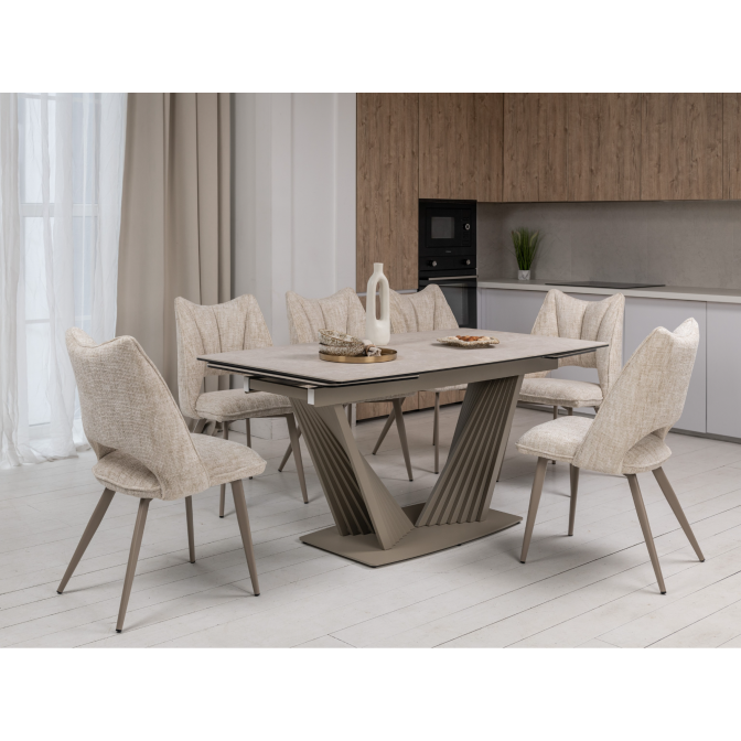 Керамический стол Феличе TML-1000 сахара  +  бежевый Vetro mebel