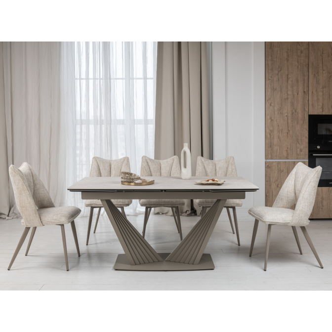 Керамический стол Феличе TML-1000 сахара  +  бежевый Vetro mebel