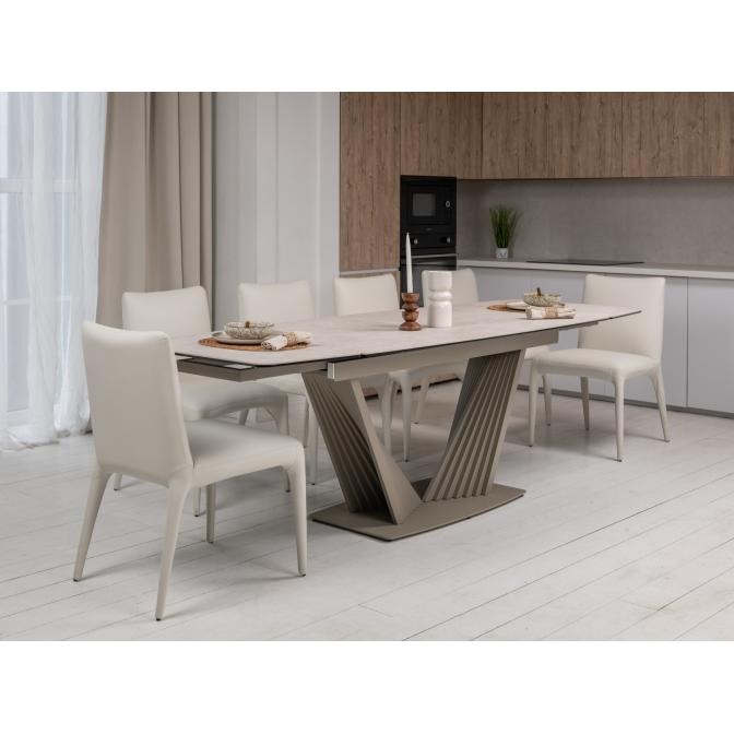 Керамический стол Феличе TML-1000 сахара  +  бежевый Vetro mebel