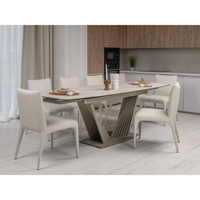 Керамический стол Феличе TML-1000 сахара  +  бежевый Vetro mebel