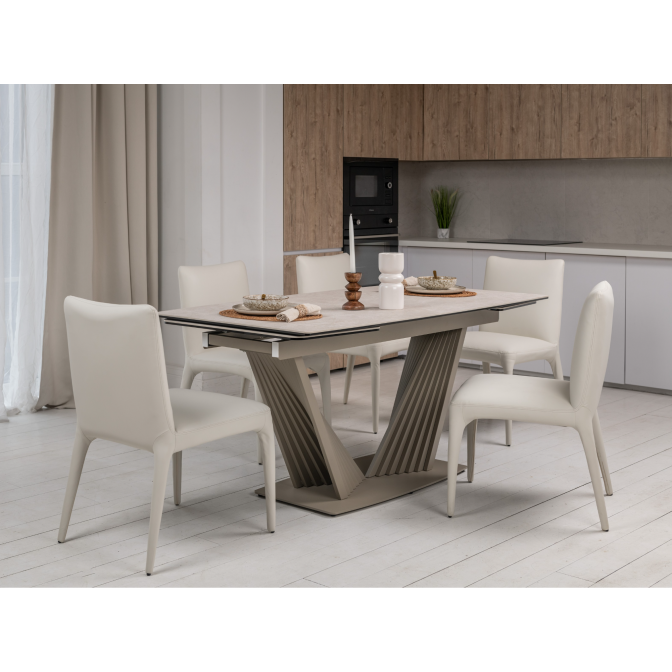 Керамический стол Феличе TML-1000 сахара  +  бежевый Vetro mebel