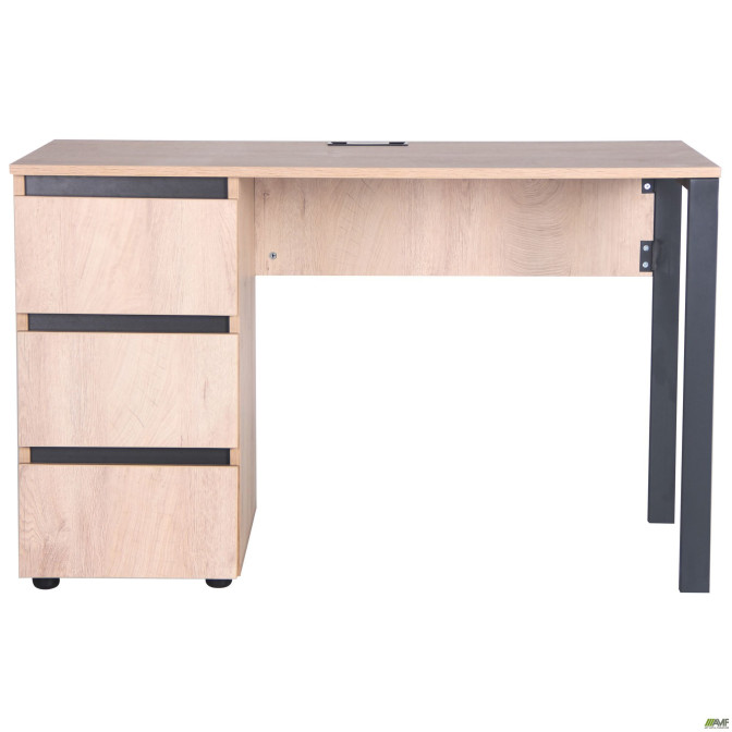 Компьютерный стол Pluto ST L (1200х600х750) Дуб Эндгрейн/Черный графит AMF