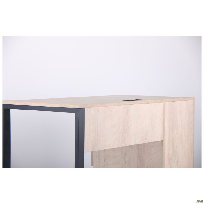 Компьютерный стол Pluto ST L (1200х600х750) Дуб Эндгрейн/Черный графит AMF