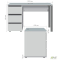 Компьютерный стол Pluto ST L (1200х600х750) Дуб Эндгрейн/Черный графит AMF