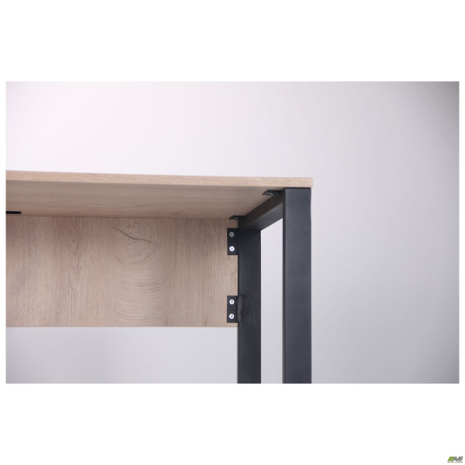 Компьютерный стол Pluto ST L (1200х600х750) Дуб Эндгрейн/Черный графит AMF