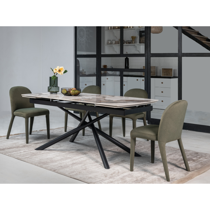 Керамический стол Пино TML-1200 Патагония  +  черный Vetro mebel