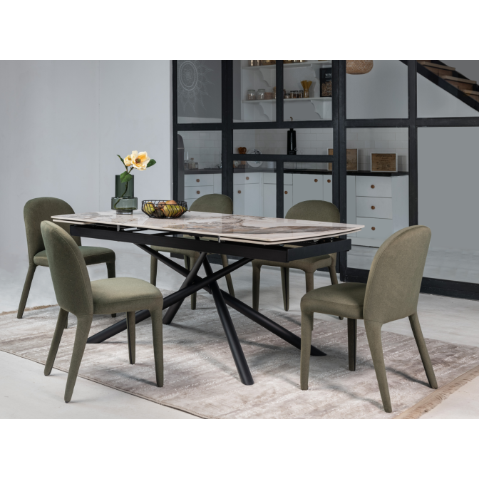 Керамический стол Пино TML-1200 Патагония  +  черный Vetro mebel