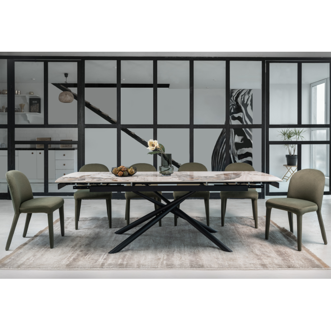 Керамический стол Пино TML-1200 Патагония  +  черный Vetro mebel