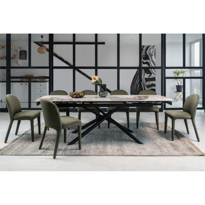 Керамический стол Пино TML-1200 Патагония  +  черный Vetro mebel