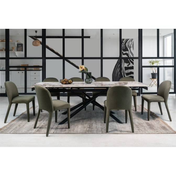 Керамический стол Пино TML-1200 Патагония  +  черный Vetro mebel