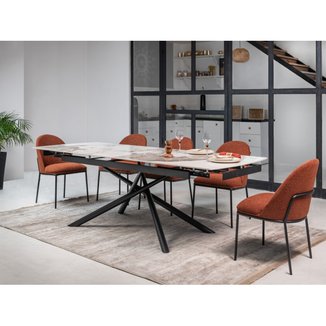 Керамический стол Пино TML-1200 Патагония  +  черный Vetro mebel