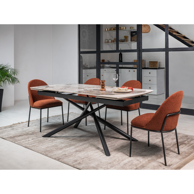 Керамический стол Пино TML-1200 Патагония  +  черный Vetro mebel