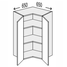 Кухонная секция Глори верхняя угол В 90° 650х650/900 2дв GL-592W/01 MiroMark