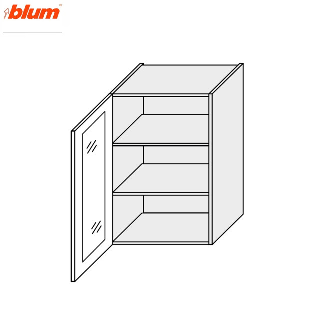 Кухонная секция Мери верхняя 40В/900 1дв Витрина Pro Blum MR-545W/9003gl MiroMark