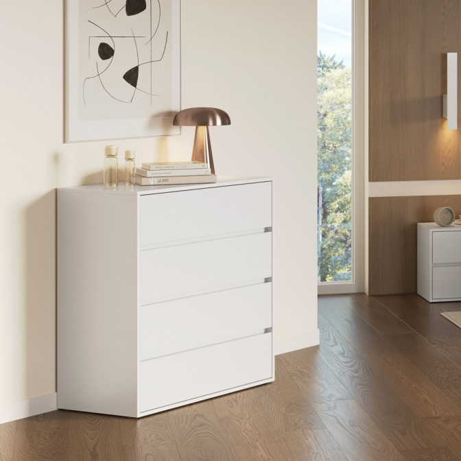 Комод 4Ящ Тібо / Tibo Супер Мат Білий MiroMark TB-64-WM