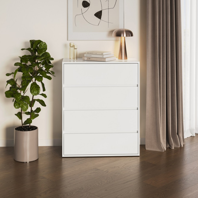 Комод 4Ящ Тібо / Tibo Супер Мат Білий MiroMark TB-64-WM