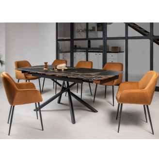 Керамический стол Пино TML-1200-1 пьер блэк  +  черный Vetro mebel