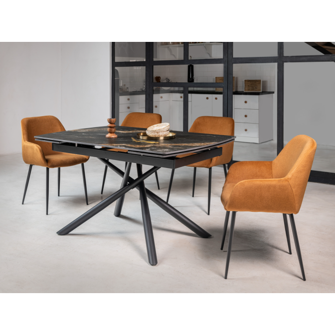 Керамический стол Пино TML-1200-1 пьер блэк  +  черный Vetro mebel