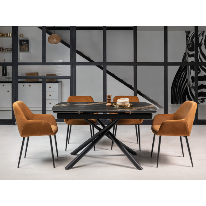 Керамический стол Пино TML-1200-1 пьер блэк  +  черный Vetro mebel