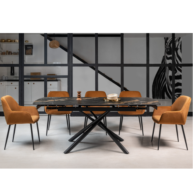 Керамический стол Пино TML-1200-1 пьер блэк  +  черный Vetro mebel