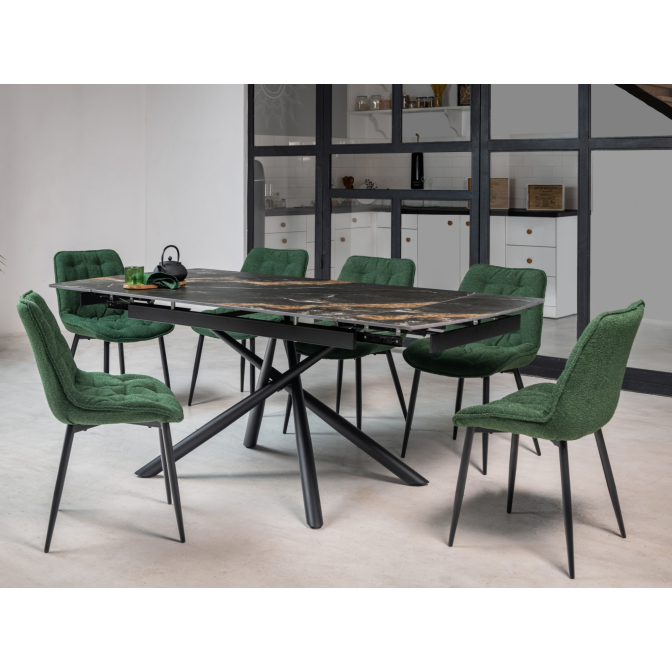 Керамический стол Пино TML-1200-1 пьер блэк  +  черный Vetro mebel