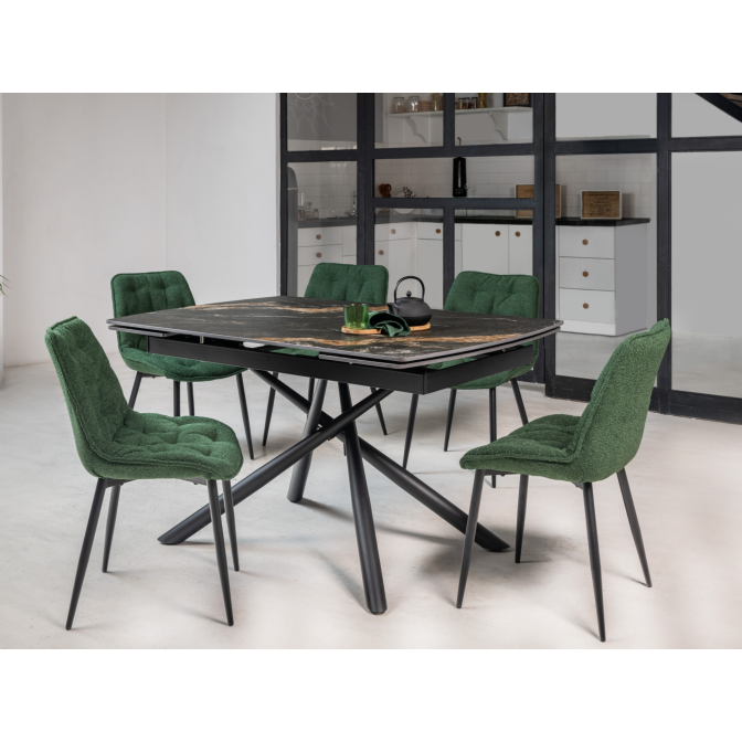 Керамический стол Пино TML-1200-1 пьер блэк  +  черный Vetro mebel