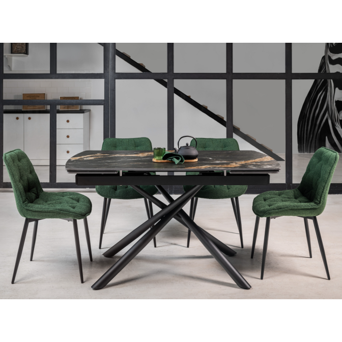 Керамический стол Пино TML-1200-1 пьер блэк  +  черный Vetro mebel