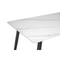 Обеденный керамический стол TM-100 белый мрамор  +  черный Vetro mebel