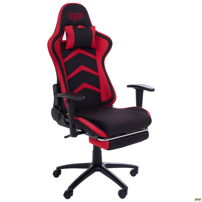 Крісло VR Racer Textile Craft чорний/червоний AMF