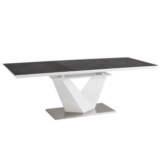 Розкладний стіл Alaras II 140200*85 чорний/білий лакований Signal