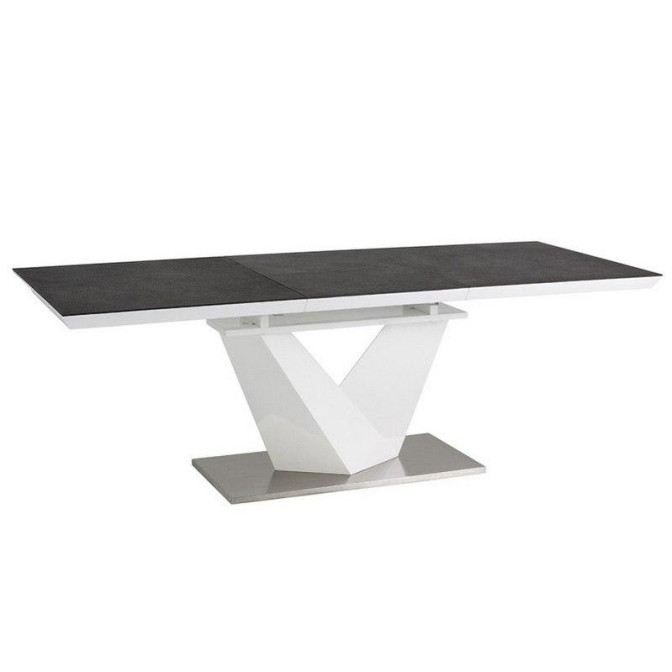 Розкладний стіл Alaras II 140200*85 чорний/білий лакований Signal фото