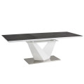 Розкладний стіл Alaras II 140200*85 чорний/білий лакований Signal фото