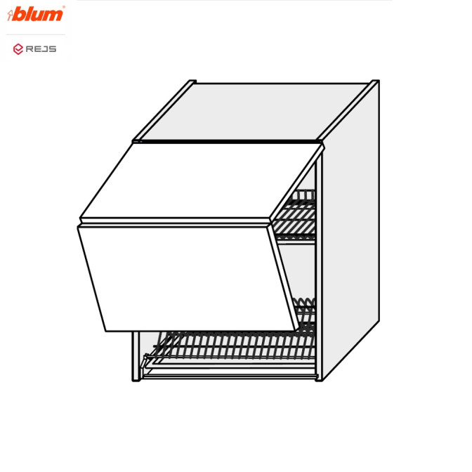 Кухонная секция Винтаж верхняя 60ВС/720 2дв Сушка Aventos Pro Blum  +  Rejs VN-474W/9003 MiroMark