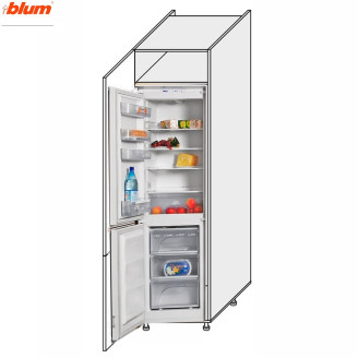 Кухонна секція Вінтаж Пенал 60ПХ/2140 Холодильник Pro Blum VN-767W/9003 MiroMark