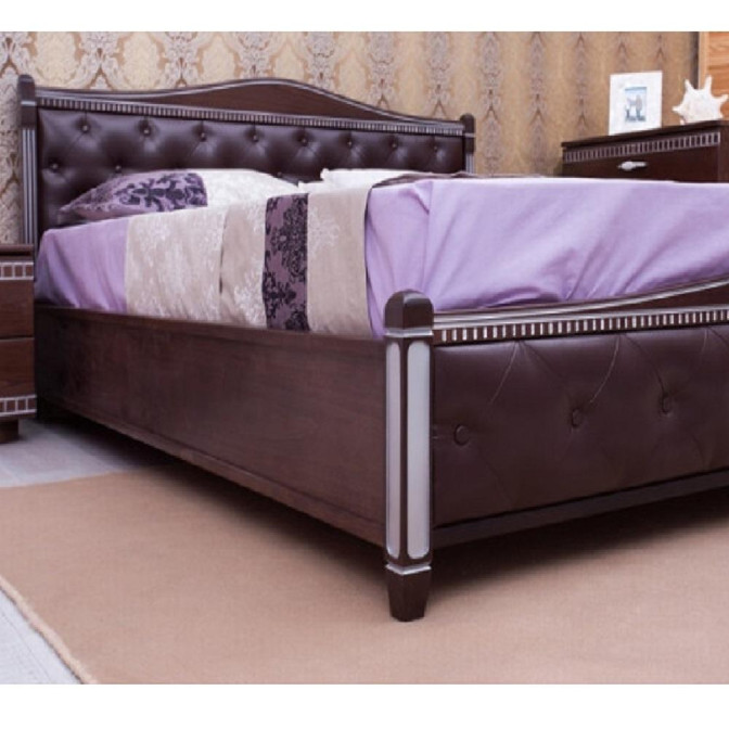 Кровать с мягкой спинкой Ромбы и патиной Прованс Олимп фото