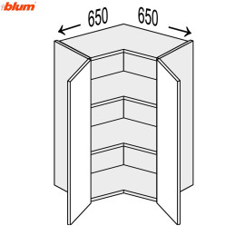 Кухонна секція Вінтаж верхня Кут В 90° 650х650/900 2дв Pro Blum VN-594W/9003 MiroMark