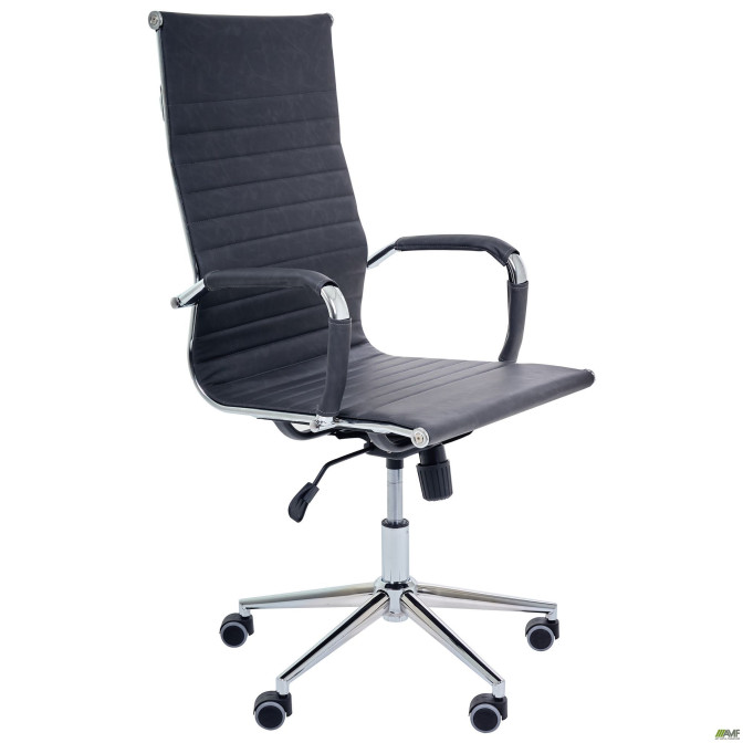 Кресло Slim HB Хром Tilt WAX Black Grey AMF