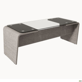 Стіл керівника скло AT-102 (2075х800х760) Венге сірий/графіт AMF
