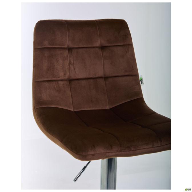 Стул барный Damask бархатная ткань коричневый цвет AMF