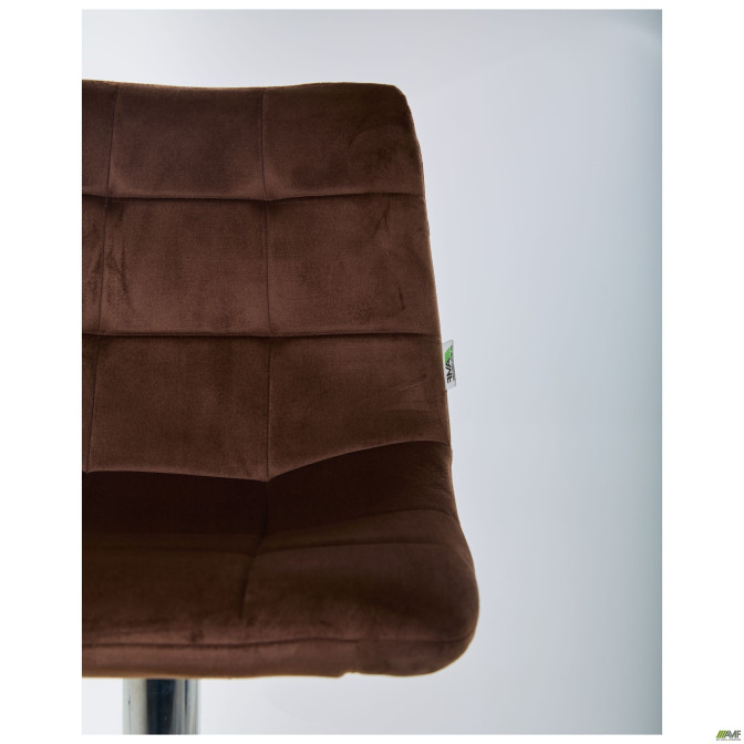 Стул барный Damask бархатная ткань коричневый цвет AMF