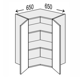 Кухонна секція Вінтаж верхня Кут В 90° 650х650/720 2дв VN-492W/9003 MiroMark