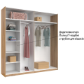 Шкаф-купе без зеркала 2,5*2,1 Асти / Asti Глянец Белый - Дуб Крафт MiroMark AS-21-WB