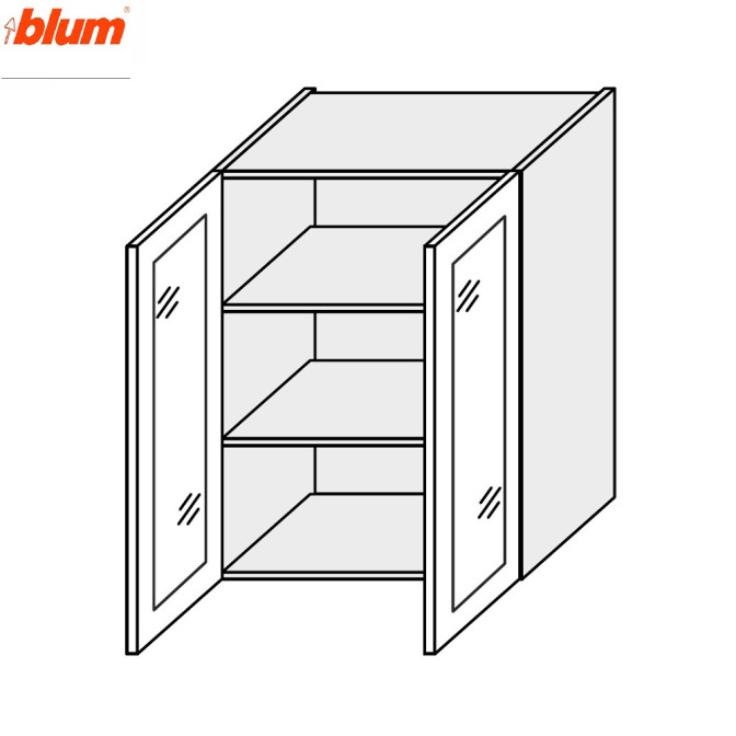 Кухонна секція Мері верхня 80В/720 2дв Вітрина Pro Blum MR-487W/9003gl MiroMark